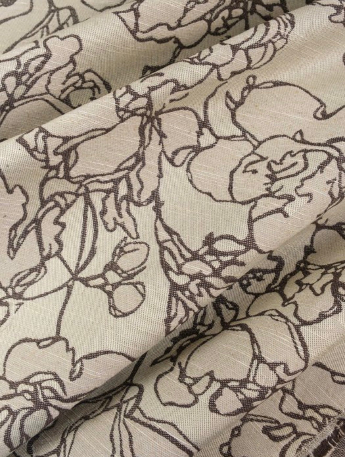 Tela Trazo — floral dibujado (reversible)