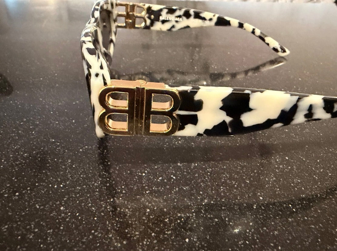 Gafas de sol Balenciaga — estampado blanco y negro