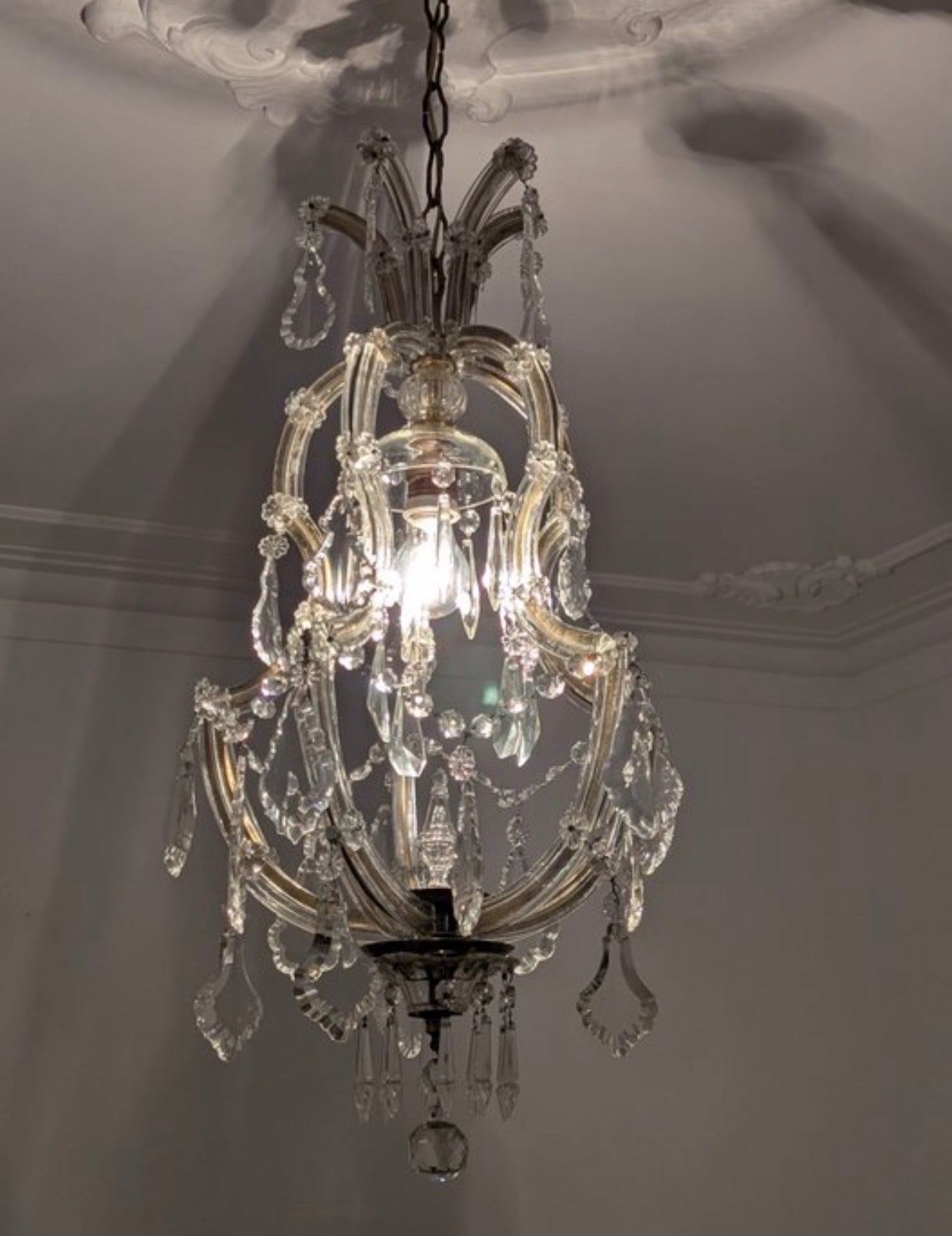 Lámpara araña de cristal · vintage (años 50-60)