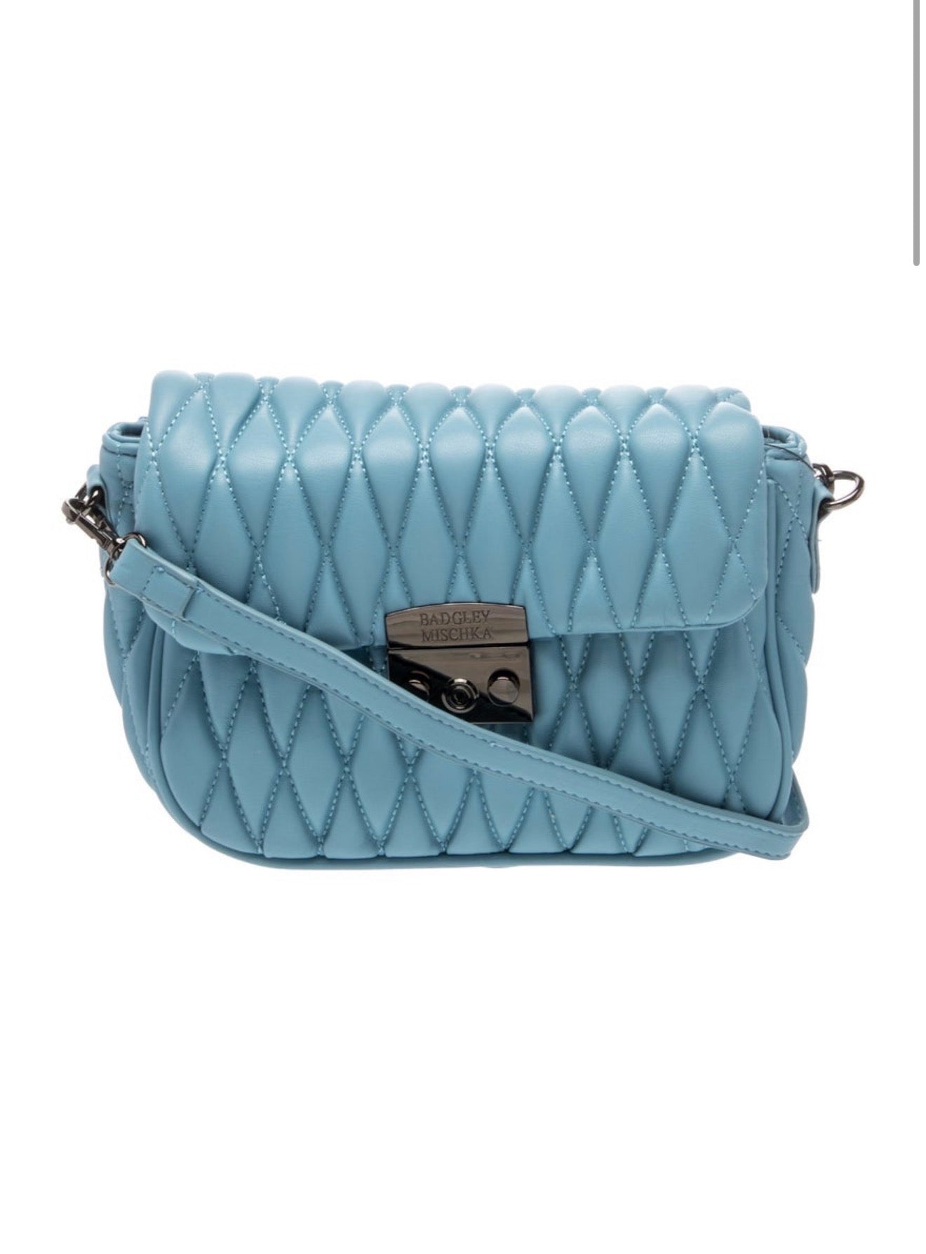 Bolso BADGLEY MISCHKA vintage · piel azul acolchada (bandolera)