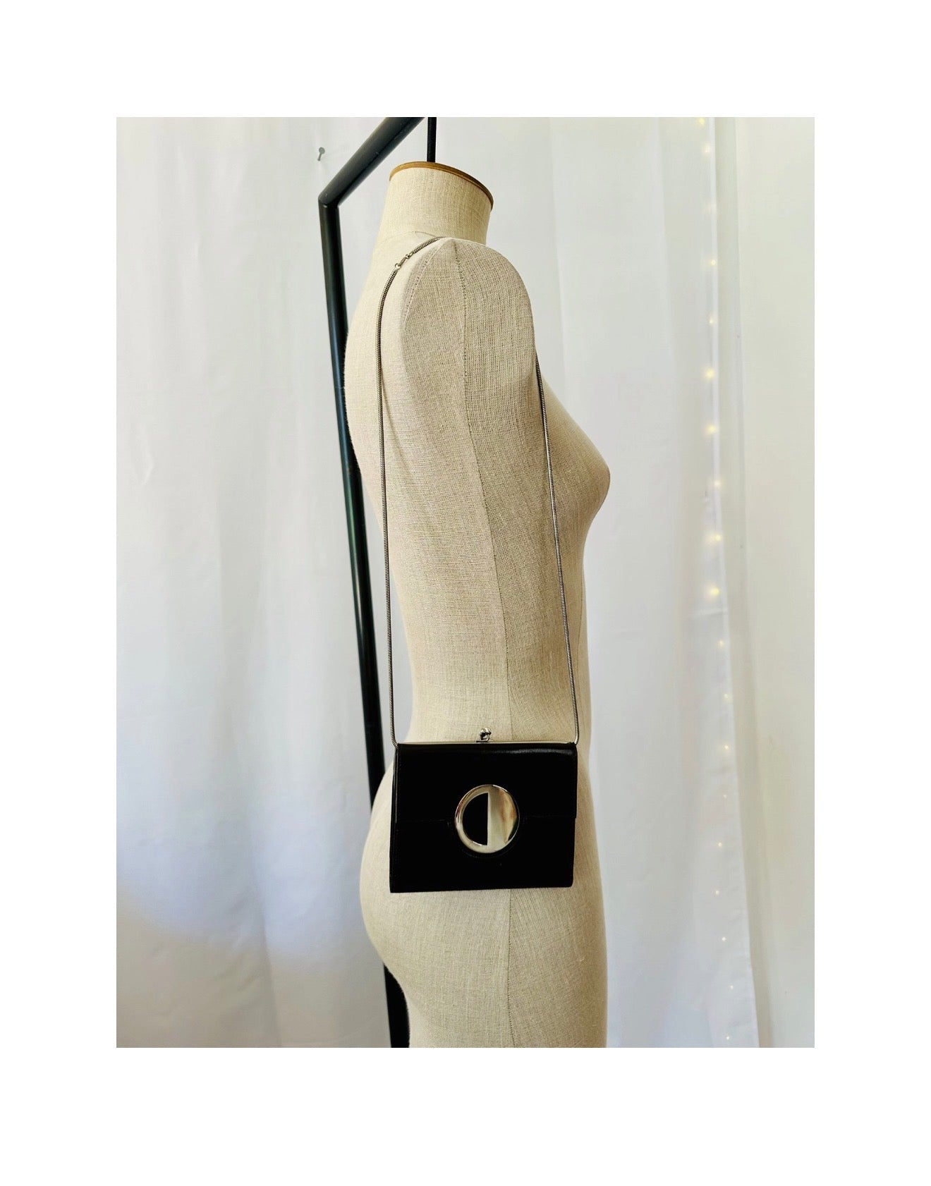 Bolso LONGCHAMP vintage años 70 · cuero marrón (bandolera de cadena)