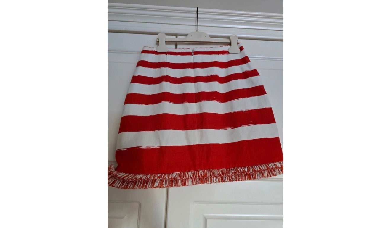 Falda ZIMMERMANN rayas rojo y blanco · botones dorados (talla 1)