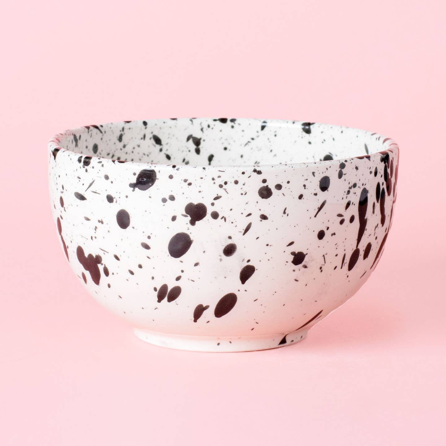 Cuenco de cerámica artesanal blanca salpicada Vera