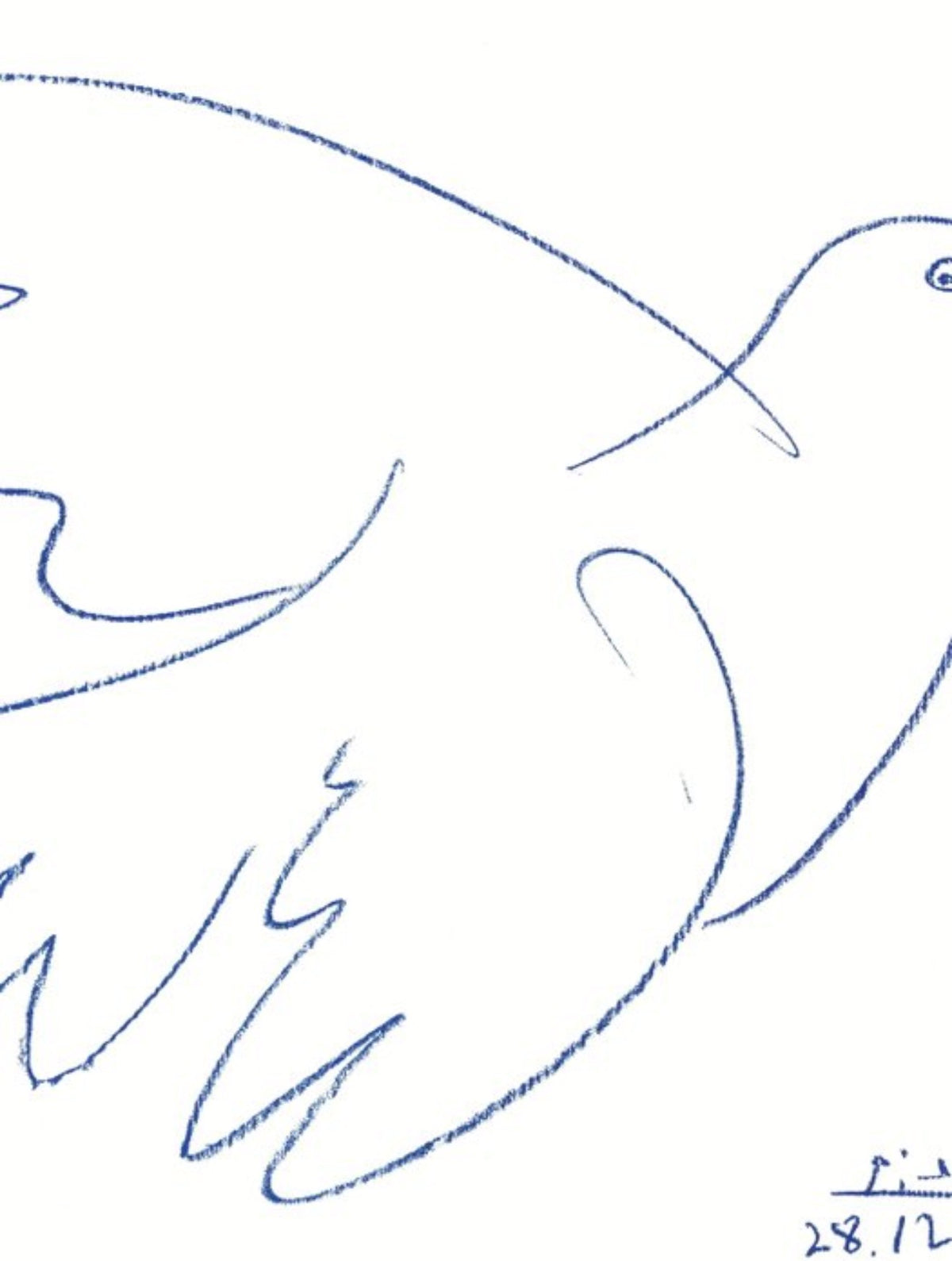 Litografía Pablo Picasso «Colombe Bleue» (La paloma azul) · firmada en plancha · 50×65,5 cm