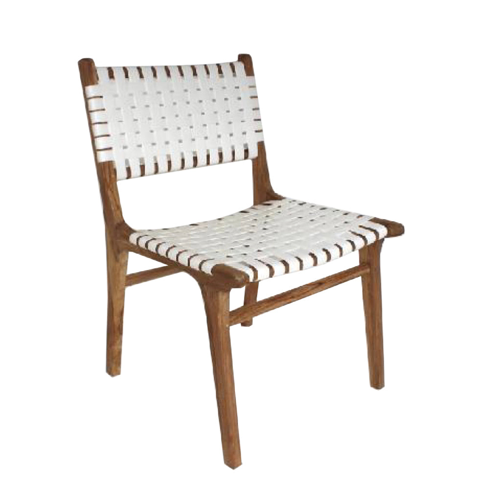 Silla de comedor escandinava de madera y fibra entrelazada – Marlen Gallery