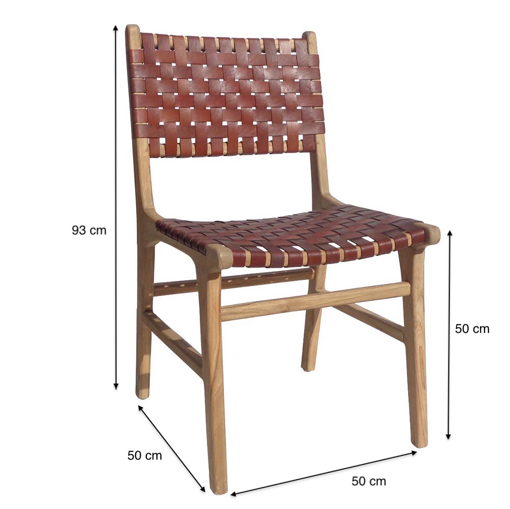 Silla de comedor escandinava de madera y fibra entrelazada – Marlen Gallery
