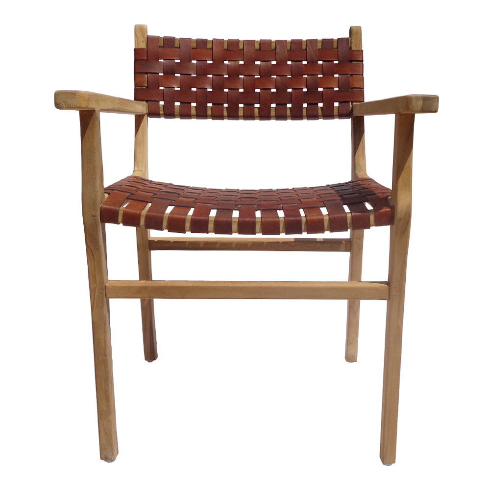 Silla Aura – Silla de comedor de madera y fibra trenzada