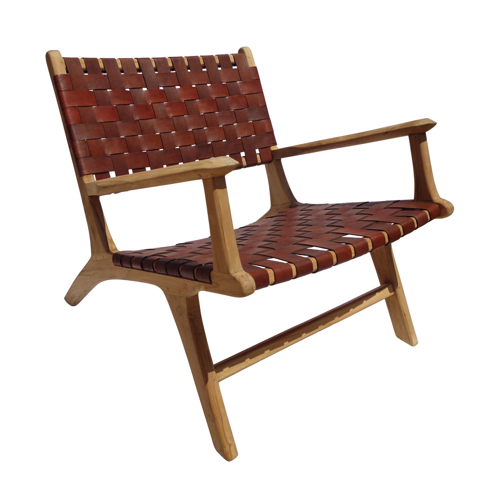 Sillón Atlas – Sillón de madera con cinchas trenzadas