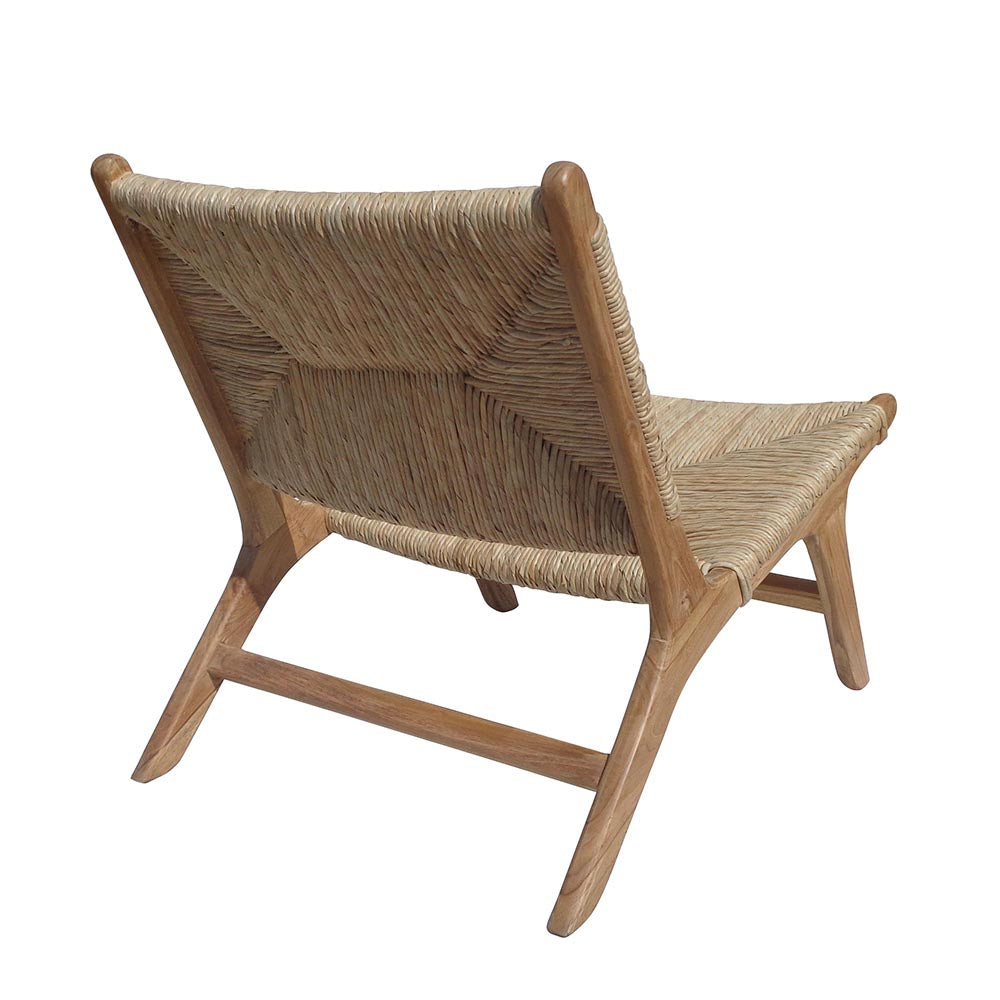 Sillón Enea – Sillón de madera con fibra natural trenzada