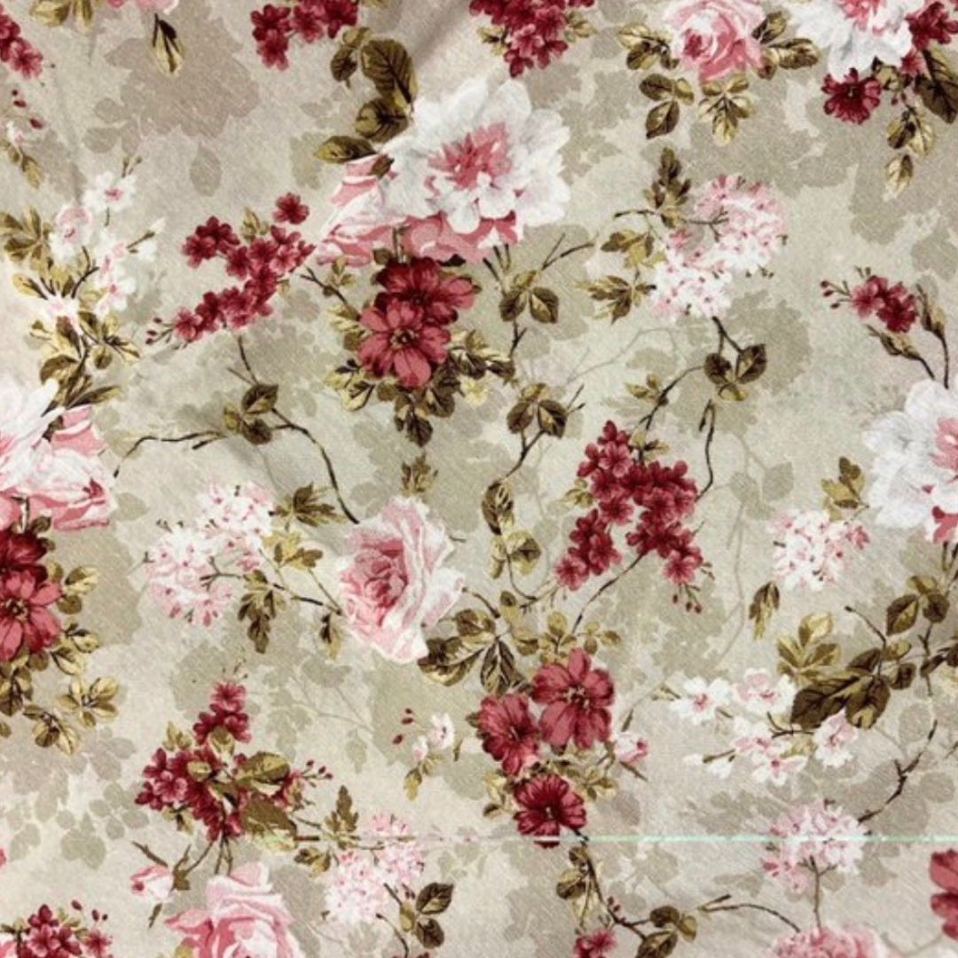Tela Pajarera — floral con pájaros