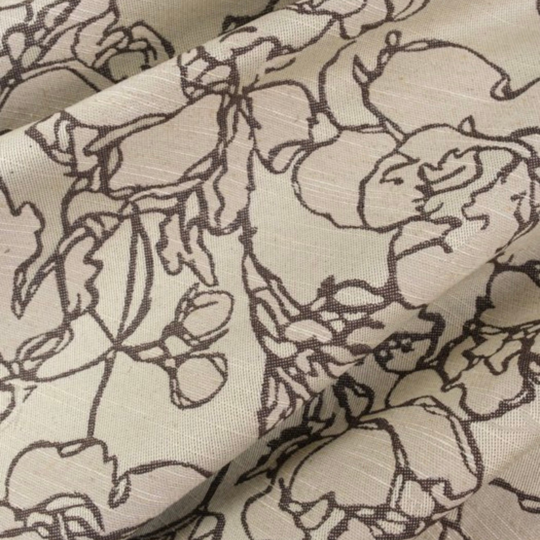 Tela Trazo — floral dibujado (reversible)