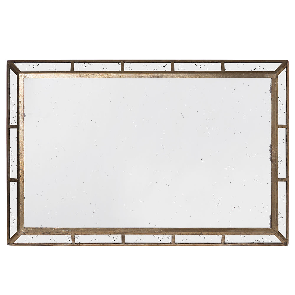 Espejo Atlas rectangular con marco envejecido
