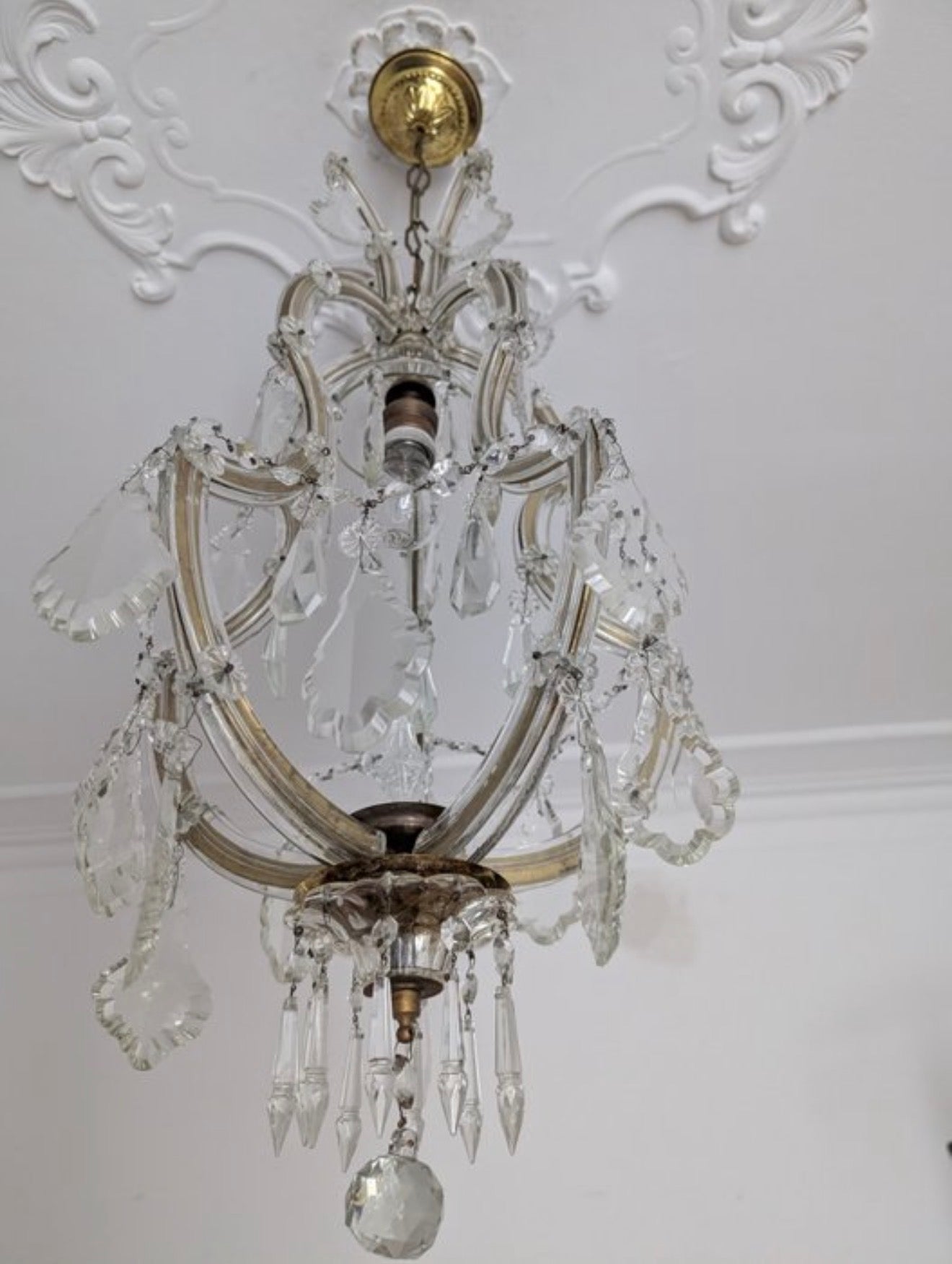 Lámpara araña de cristal · vintage (años 50-60)