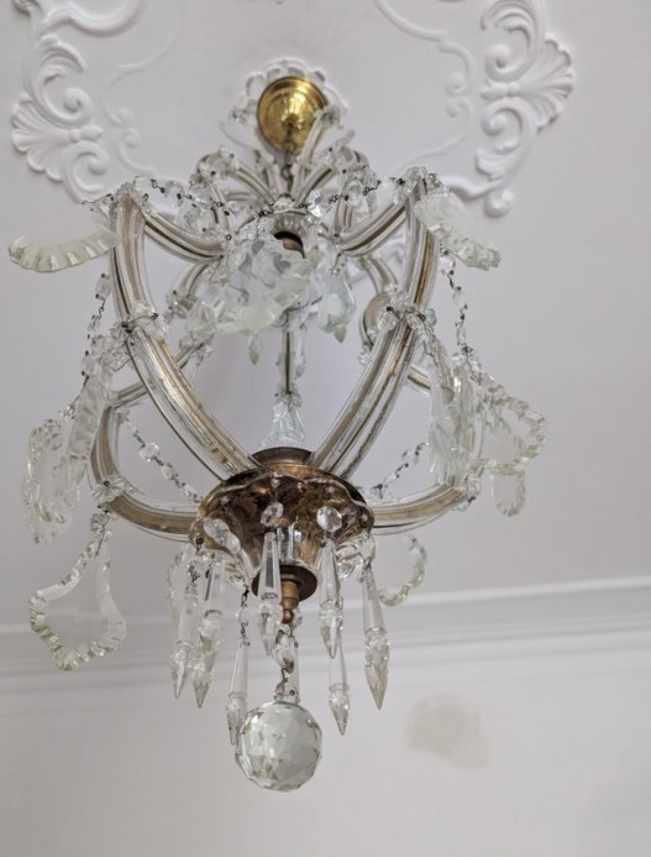 Lámpara araña de cristal · vintage (años 50-60)