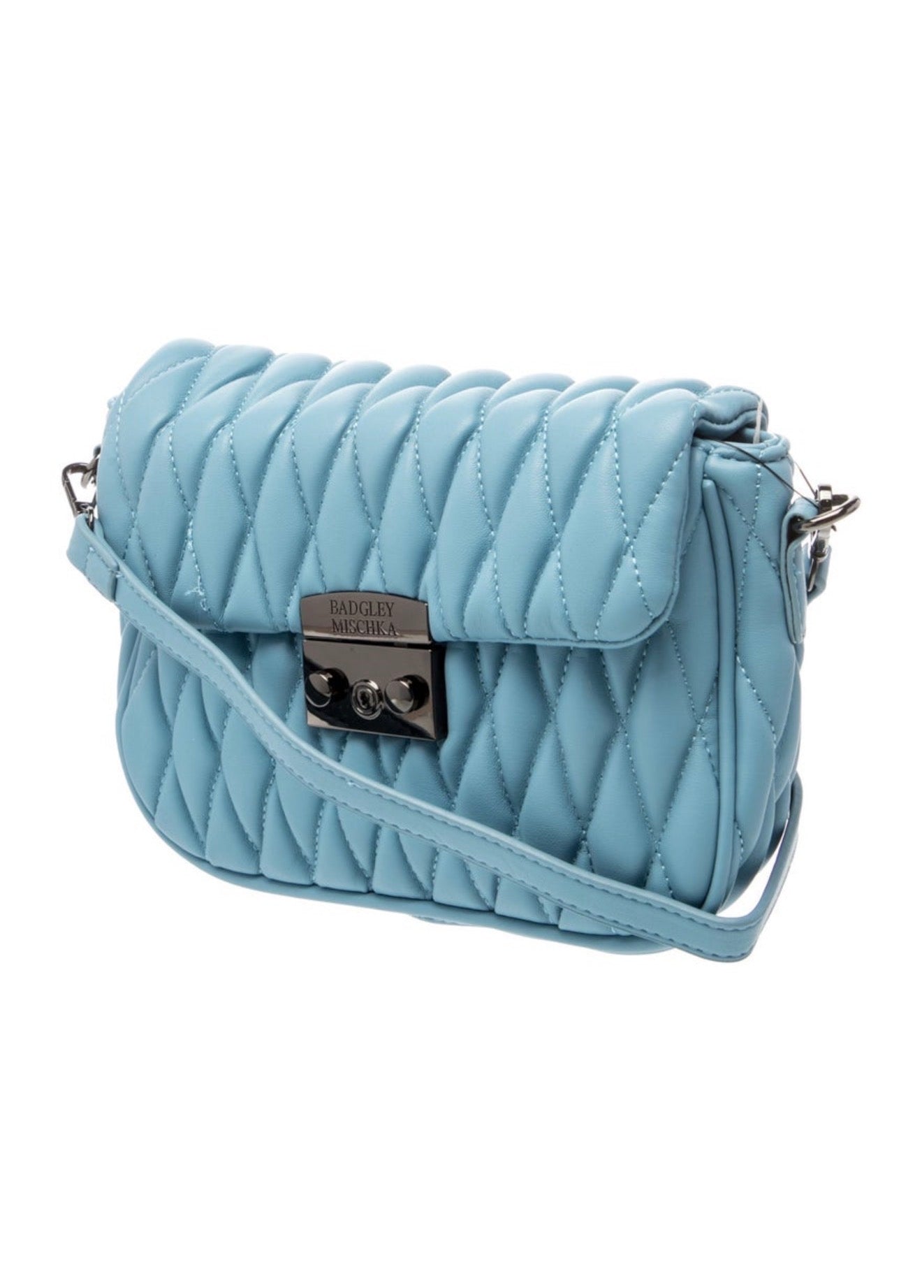 Bolso BADGLEY MISCHKA vintage · piel azul acolchada (bandolera)