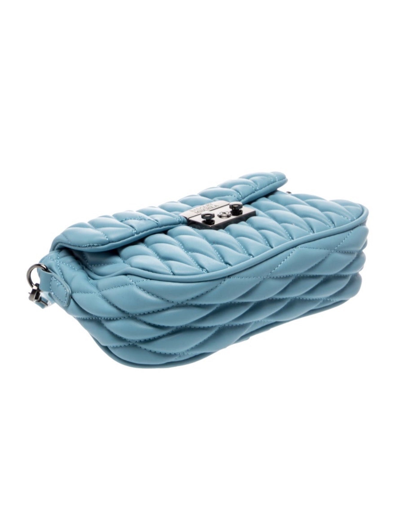 Bolso BADGLEY MISCHKA vintage · piel azul acolchada (bandolera)