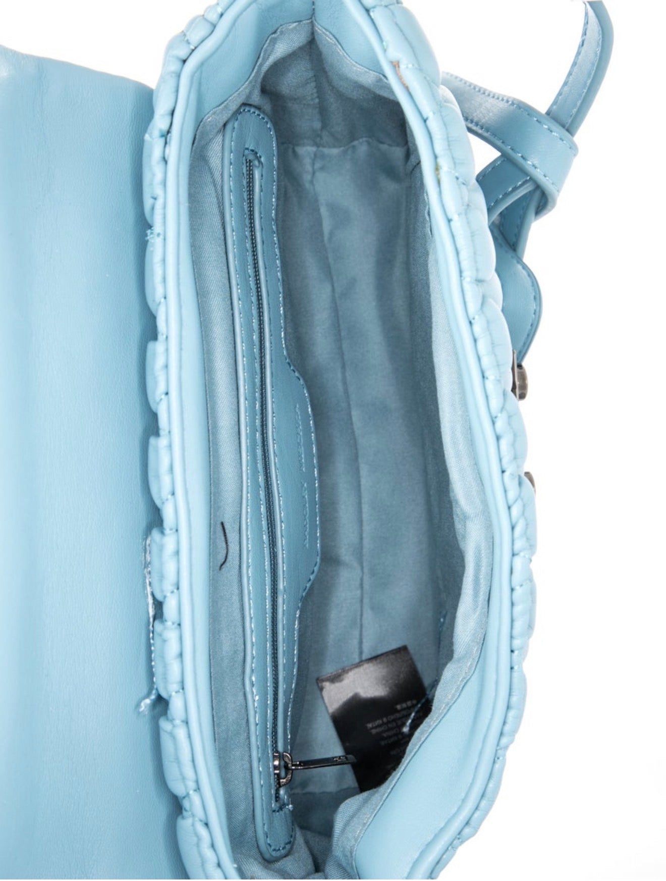 Bolso BADGLEY MISCHKA vintage · piel azul acolchada (bandolera)