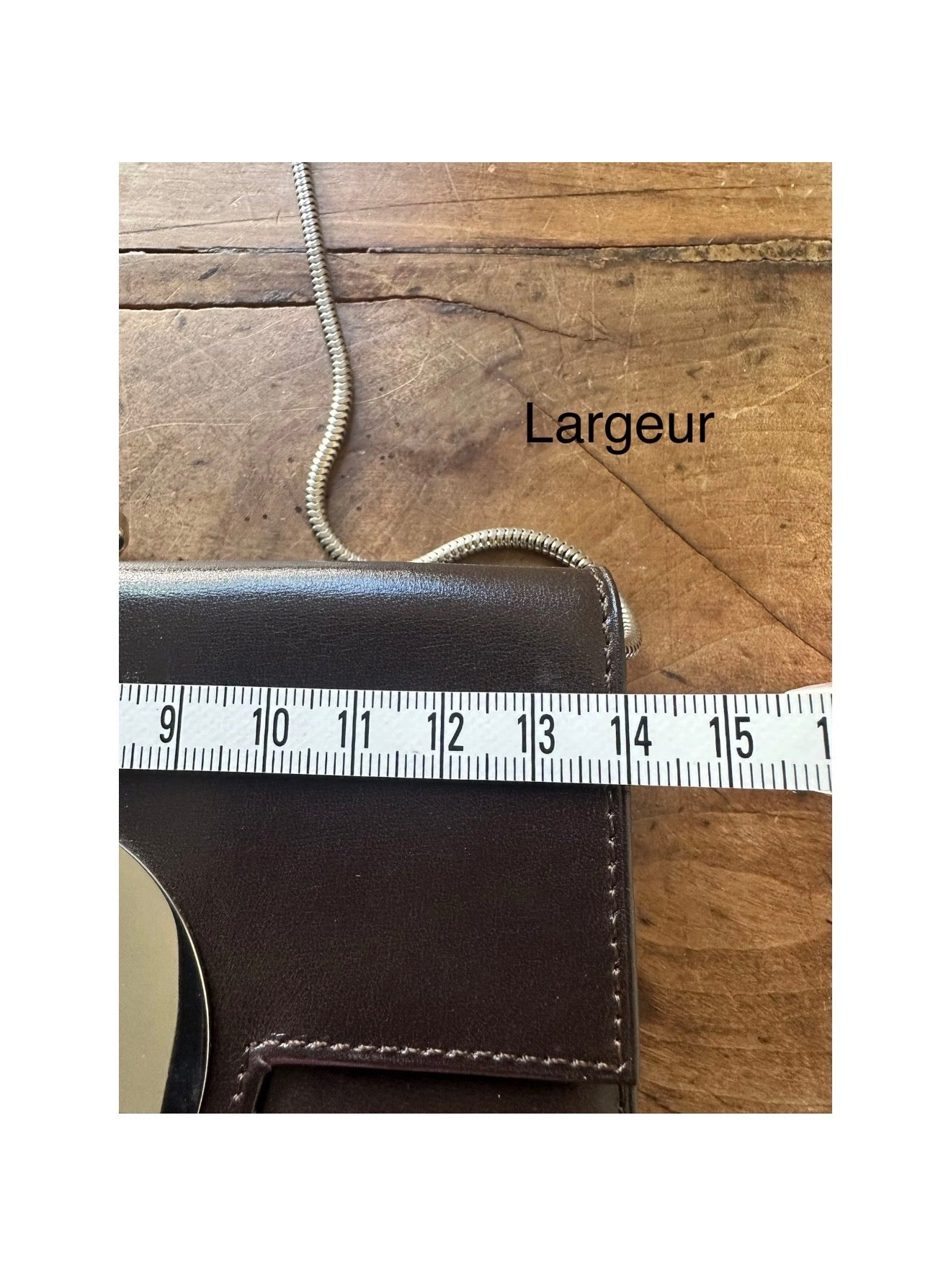 Bolso LONGCHAMP vintage años 70 · cuero marrón (bandolera de cadena)