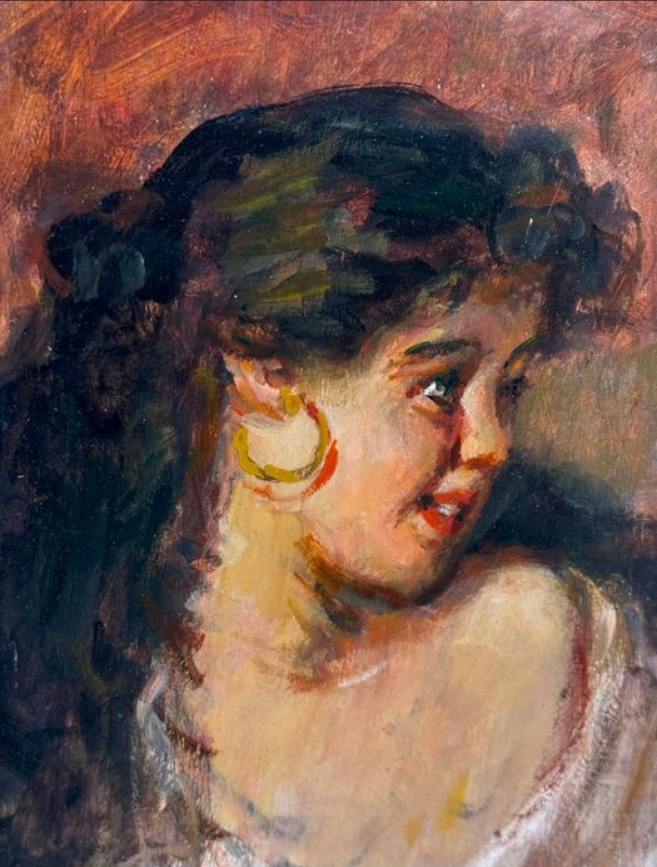 Óleo sobre tabla · «Ritratto di giovane donna» · Escuela italiana s. XX (1940-50)
