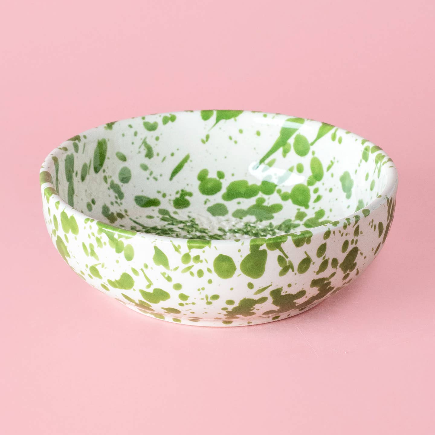 Bol de cerámica artesanal salpicado verde Olivia