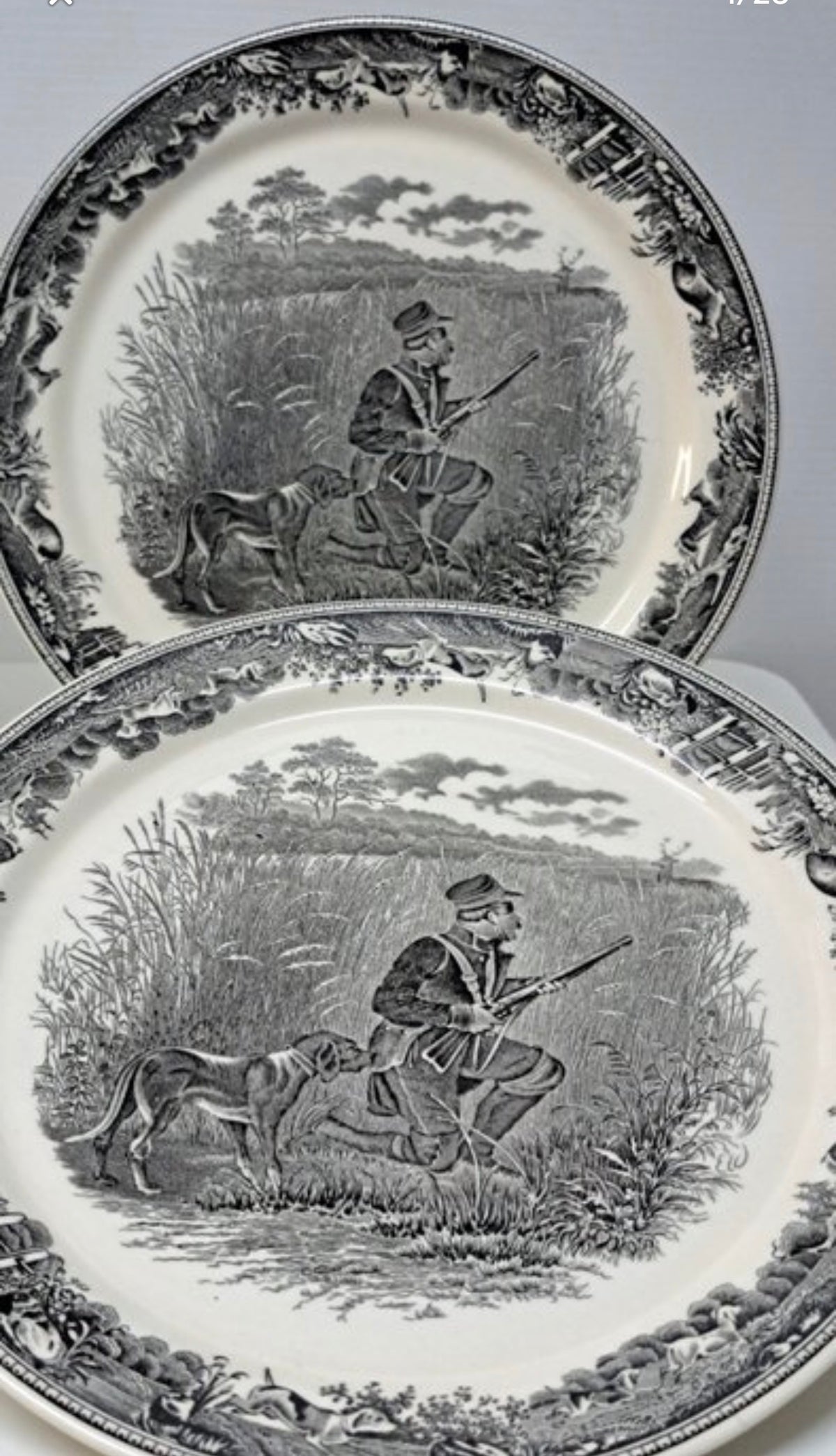 Villeroy & Boch «Artemis» · 6 platos de desayuno · porcelana escenas de caza · vintage años 50