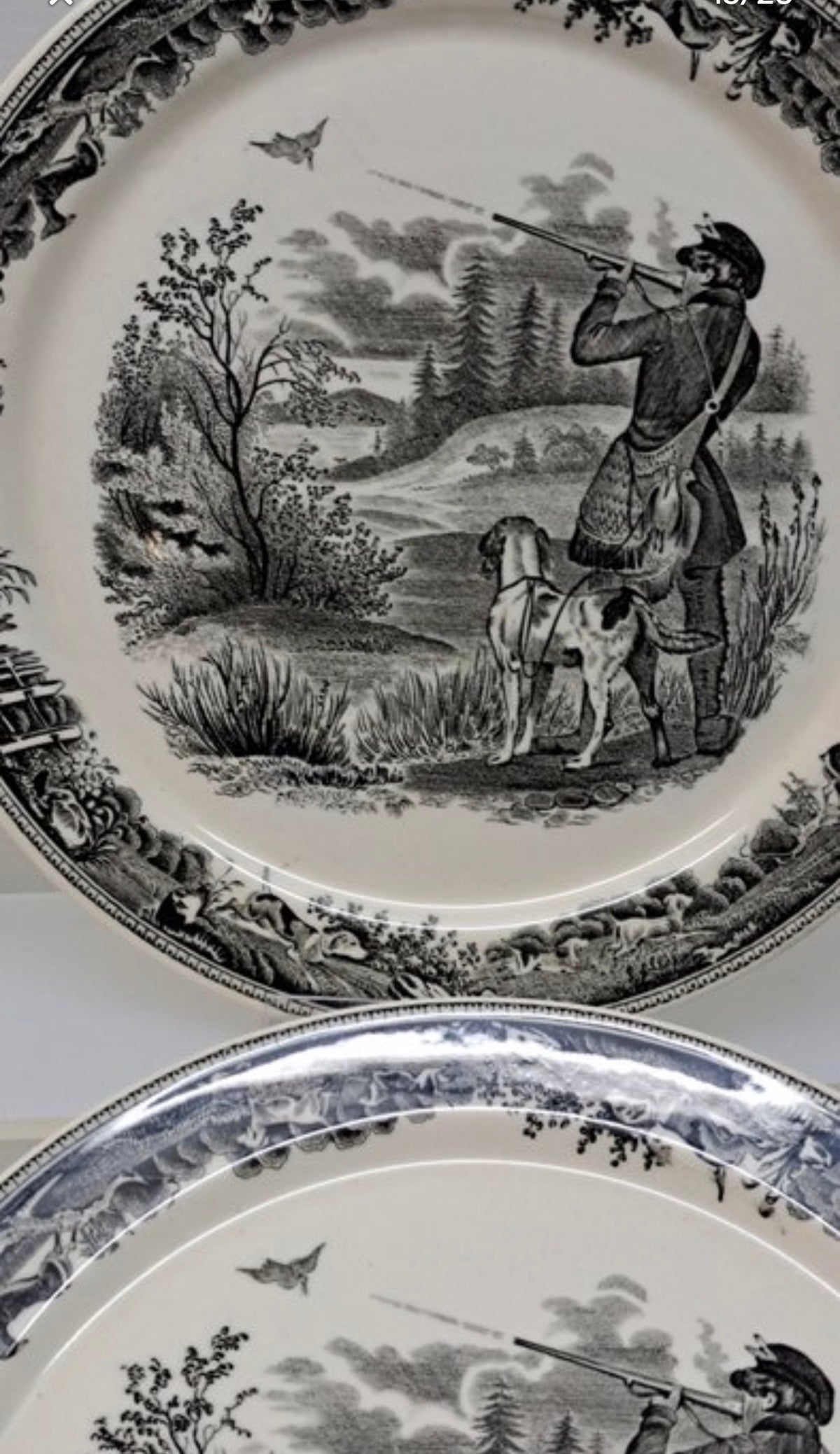 Villeroy & Boch «Artemis» · 6 platos de desayuno · porcelana escenas de caza · vintage años 50