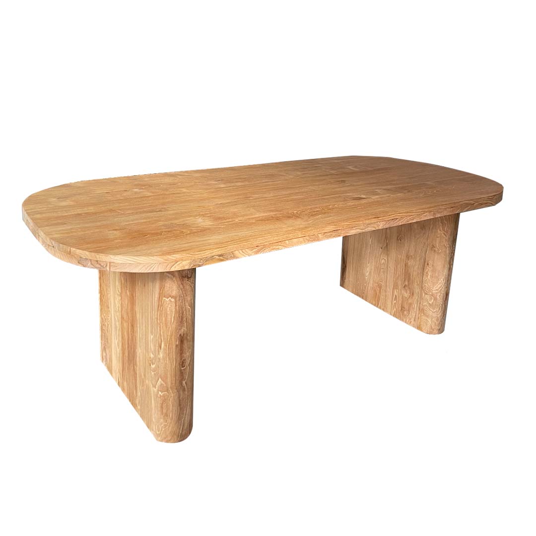 Mesa de comedor ovalada de madera maciza María