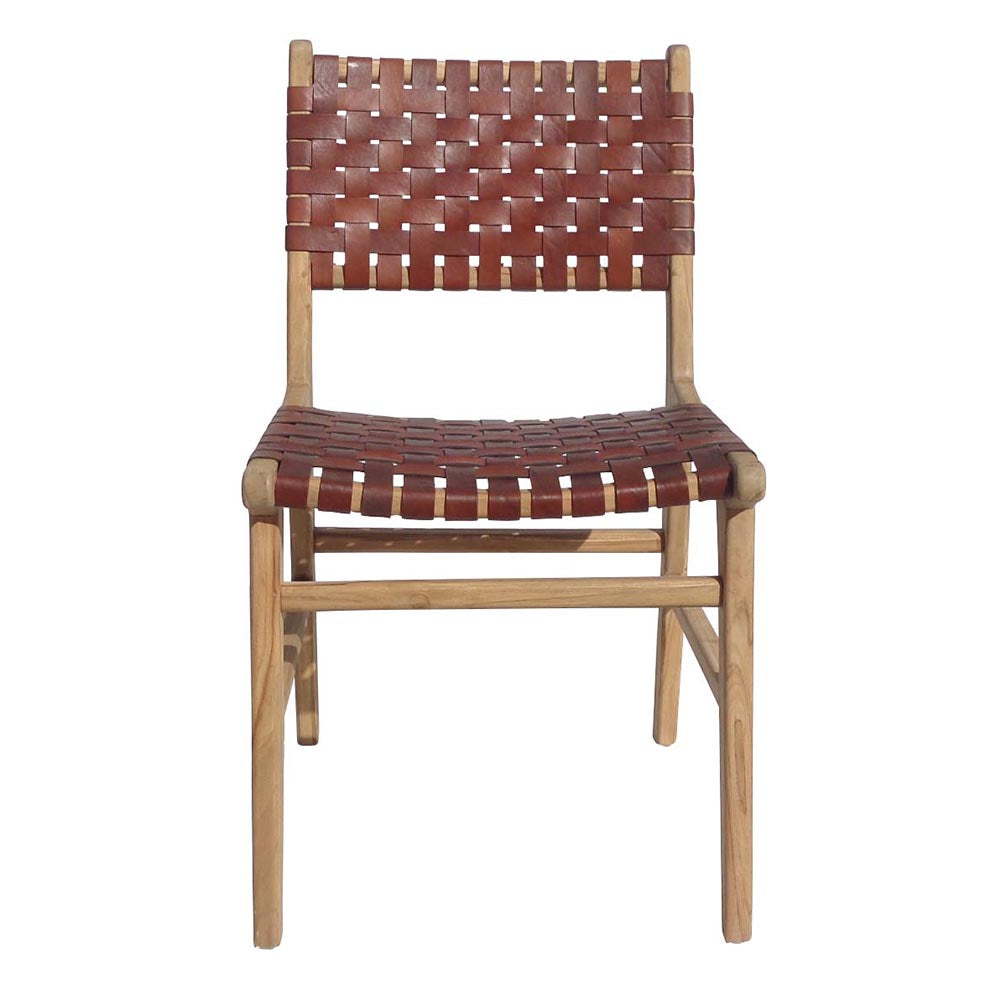 Silla de comedor escandinava de madera y fibra entrelazada – Marlen Gallery
