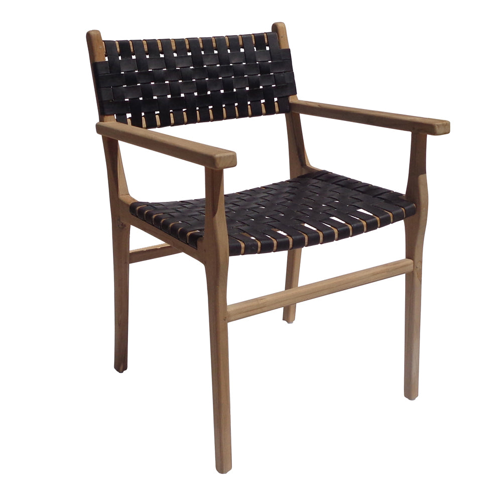 Silla Aura – Silla de comedor de madera y fibra trenzada