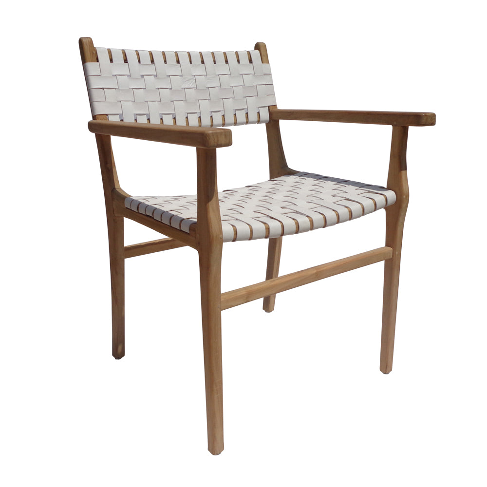 Silla Aura – Silla de comedor de madera y fibra trenzada