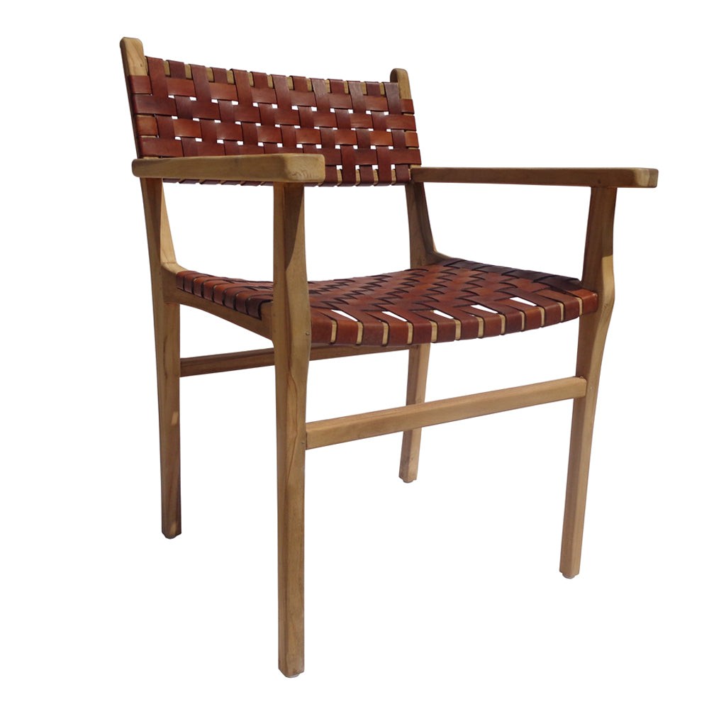 Silla Aura – Silla de comedor de madera y fibra trenzada