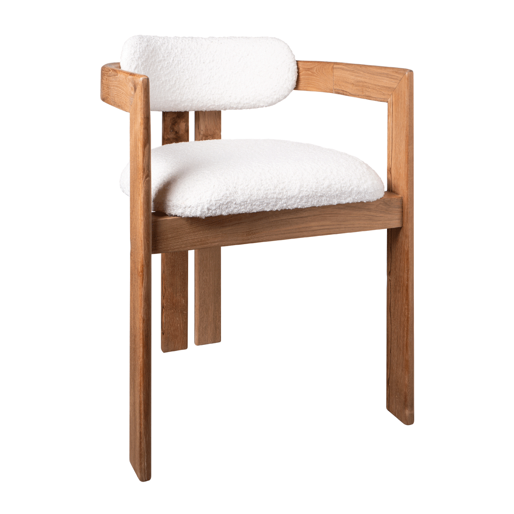 Silla Norma – Silla de comedor tapizada con brazos de madera
