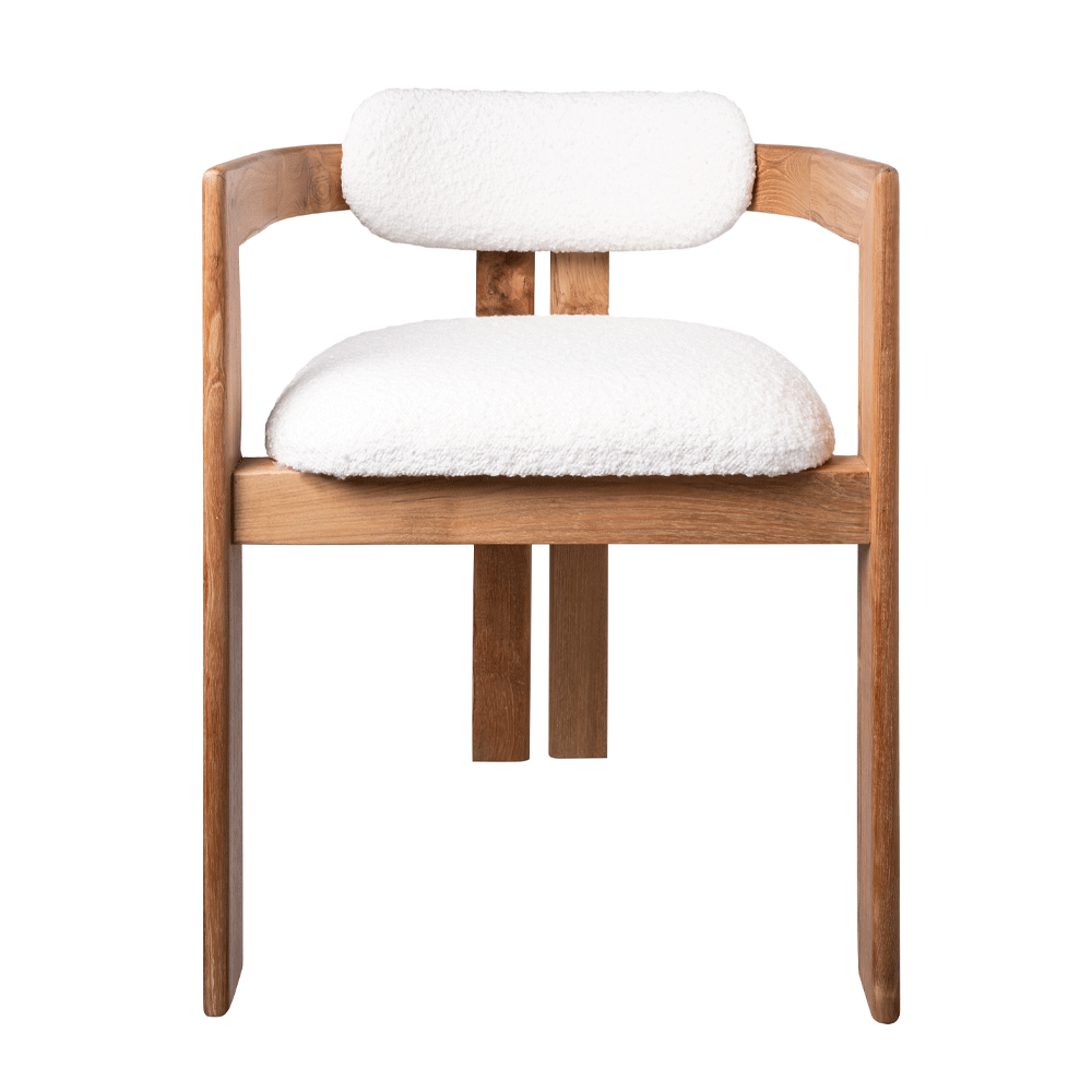 Silla Norma – Silla de comedor tapizada con brazos de madera