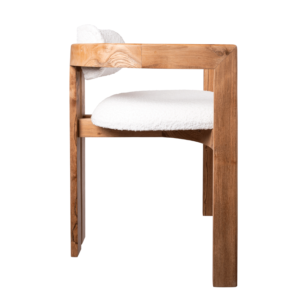 Silla Norma – Silla de comedor tapizada con brazos de madera