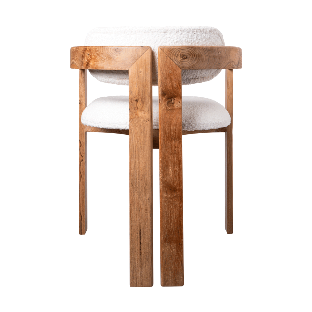 Silla Norma – Silla de comedor tapizada con brazos de madera