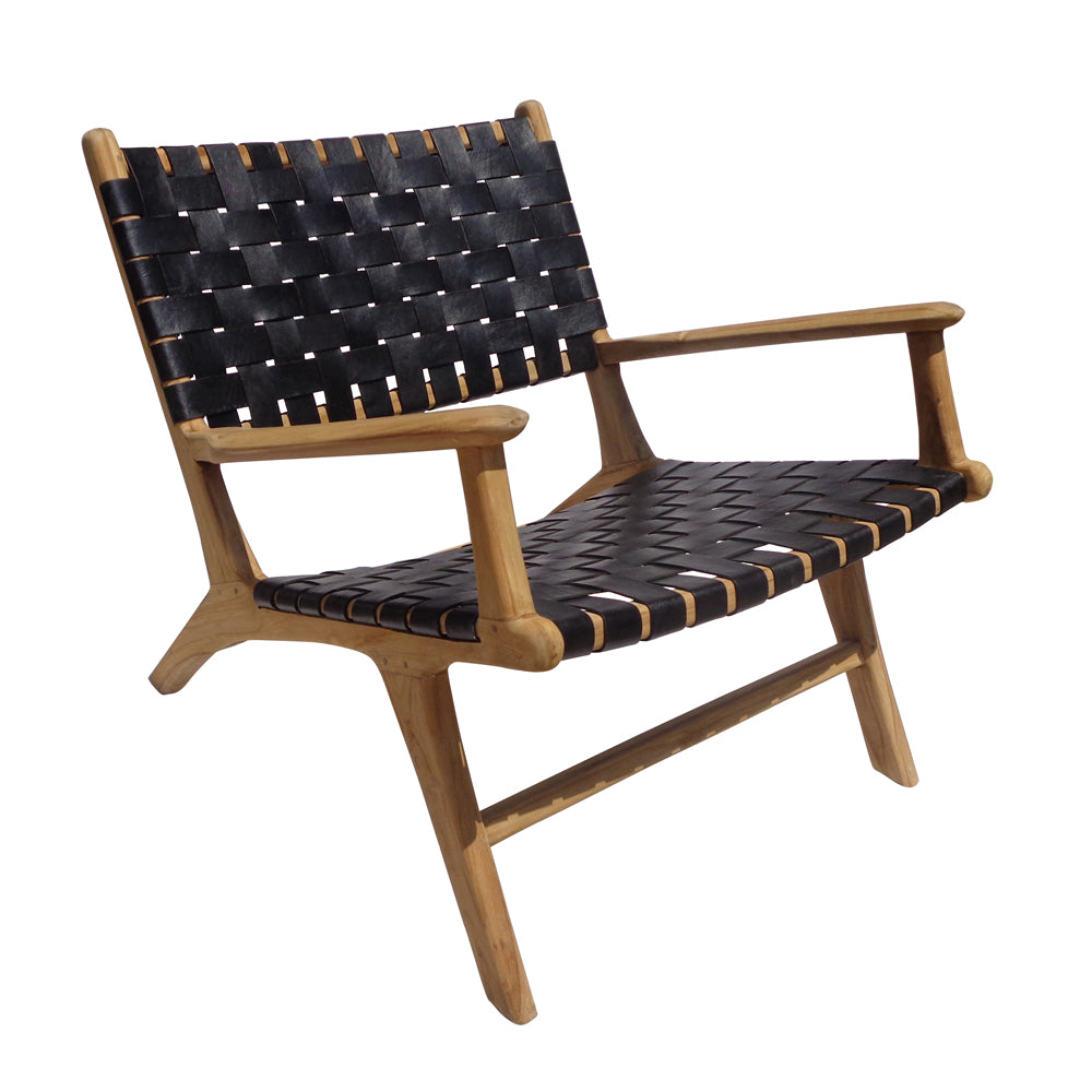 Sillón Atlas – Sillón de madera con cinchas trenzadas