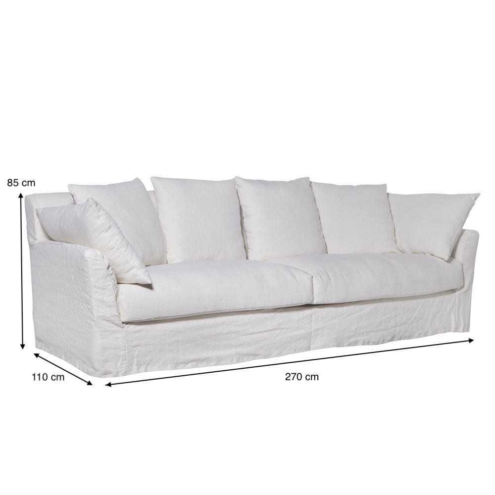Sofá Alba – Sofá de tres plazas con funda textil