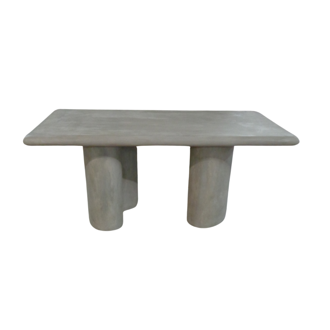 Mesa Alba – Mesa de comedor de cemento con patas cilíndricas
